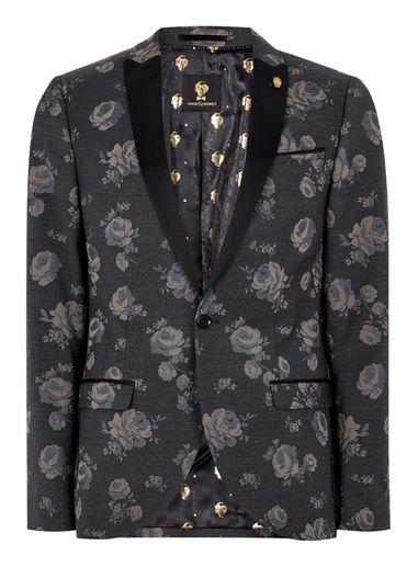 Topman Mens Grey Noose & Monkey Gray 'nutmeg Rose' Blazer