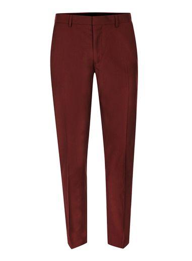 Topman Mens Burgundy Skinny Fit Suit Pants