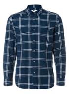 Topman Mens Blue Navy Check Viscose Casual Shirt
