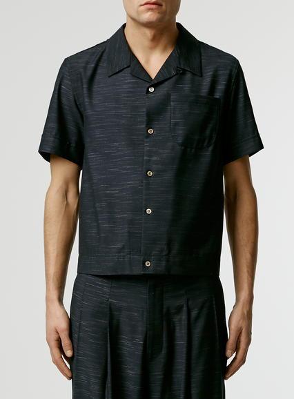 Topman Mens Blue Topman Design Navy Neppy Revere Shirt