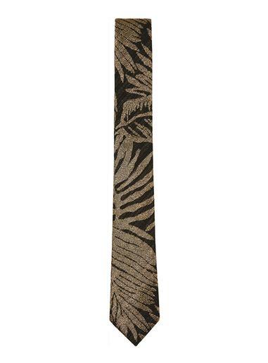Topman Mens Black And Gold Jacquard Tie