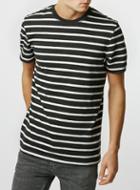Topman Mens Washed Black Stripe T-shirt
