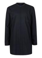 Topman Mens Blue Lux Navy Pinstripe Longline Shirt