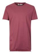 Topman Mens Red Burgundy Distressed Longline T-shirt