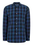 Topman Mens Multi Black And Blue Check Shirt