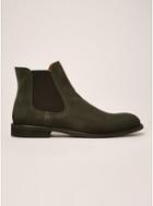 Topman Mens Green Selected Homme's Olive Suede Baxter Chelsea Boots
