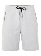 Topman Mens Grey Pique Textured Zip Jersey Shorts