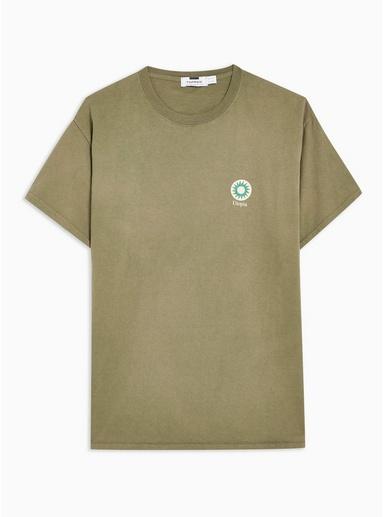Topman Mens Khaki Wash 'utopia' T-shirt
