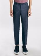 Topman Mens Selected Homme's Blue Cropped Trousers
