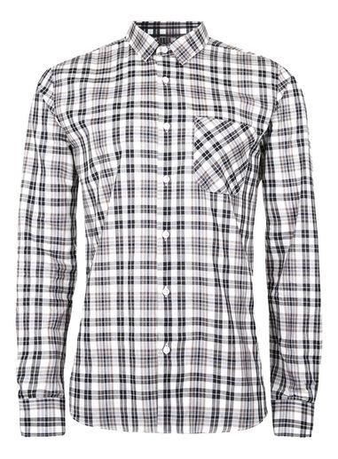 Topman Mens Black And White Check Slim Fit Casual Shirt