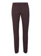 Topman Mens Burgundy Textured Twill Ultra Skinny Fit Dress Pants