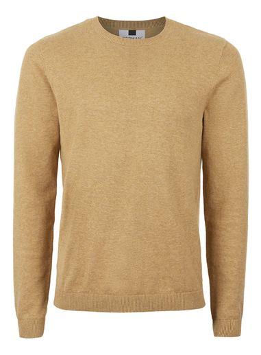 Topman Mens Brown Tan Marl Slim Fit Sweater