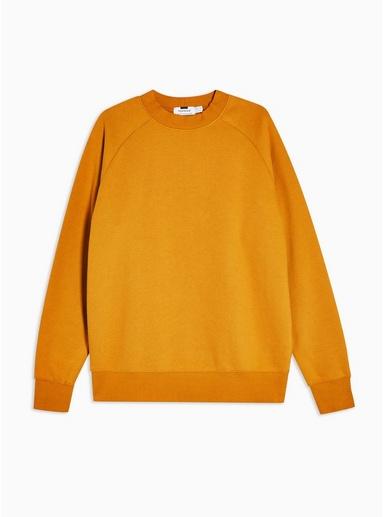 Topman Mens Yellow Mustard High Neck Long Sleeve Sweatshirt