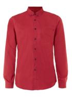 Topman Mens Red Purple Button Down Long Sleeve Dress Shirt