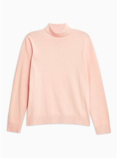 Topman Mens Pink Essential Roll Neck Jumper