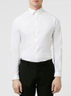 Topman Mens White Stretch Long Sleeve Smart Shirt