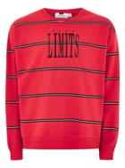 Topman Mens Red 'limits' Stripe Sweatshirt