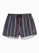 Topman Mens Multicoloured Pinstripe Swim Shorts