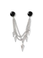 Topman Mens Black Antique Look Spike Drop Chain Collar Tips*