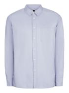Topman Mens Grey Lilac Long Sleeve Oxford Shirt