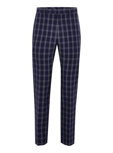 Topman Mens Navy Check Muscle Fit Pants