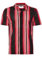 Topman Mens Multi Stripe Revere Short Sleeve Shirt