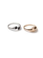 Topman Mens Black Gold Look Smooth Ring And Silver Look Wrap Ring 2 Pack*
