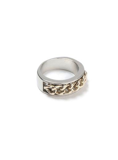 Topman Mens Grey Silver Chain Ring*