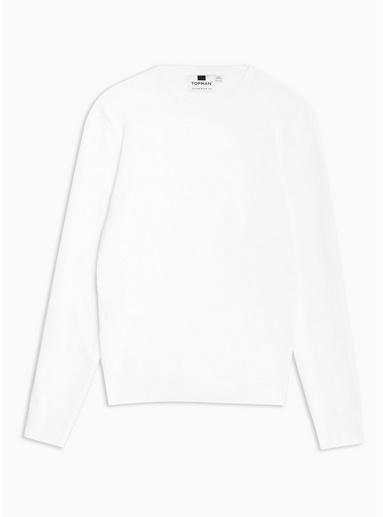 Topman Mens White Essential Sweater