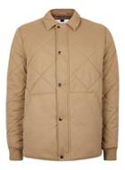 Topman Mens Beige Stone Quilted Coach Jacket