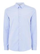 Topman Mens Blue Tonal Stripe Long Sleeve Shirt
