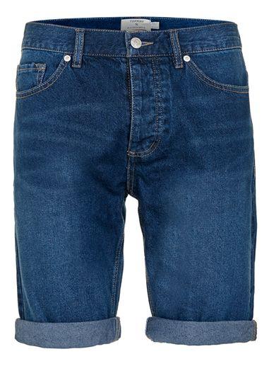 Topman Mens Blue Indigo Slim Fit Denim Shorts