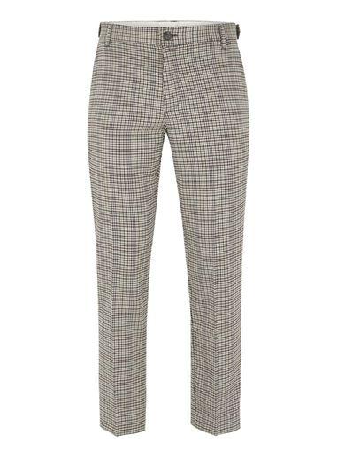 Topman Mens Brown Green And Red Check Skinny Cropped Smart Pants