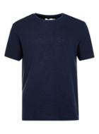 Topman Mens Blue Navy Waffle Textured Slub T-shirt