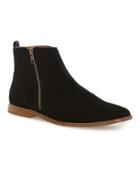 Topman Mens Black Suede Spin Side Zip Boots