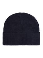 Topman Mens Blue Denim Ribbed Beanie