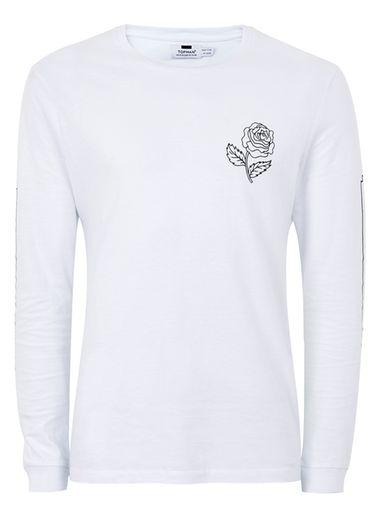 Topman Mens White 'nowhere' Print T-shirt