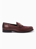Topman Mens Red Burgundy Muse Embroider Loafers