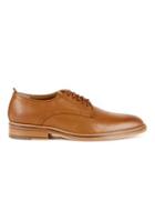Topman Mens Brown Tan Leather Derby Shoes