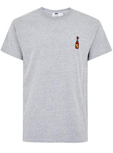 Topman Mens Mid Grey Gray Hot Sauce Badge T-shirt