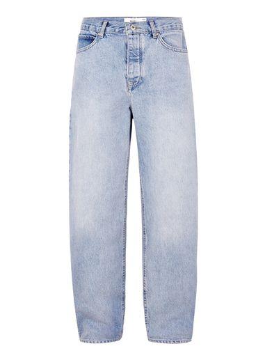 Topman Mens Blue Light Wash Baggy Jeans
