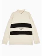 Topman Mens Cream Ecru Nyc Colour Block Rugby Top