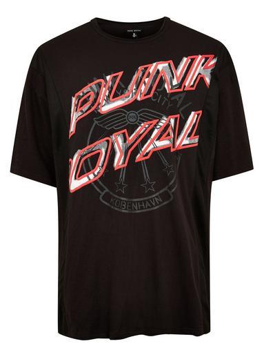 Topman Mens Punk Royal Black Panelled T-shirt