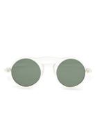 Topman Mens White Clear Frosted Round Sunglasses