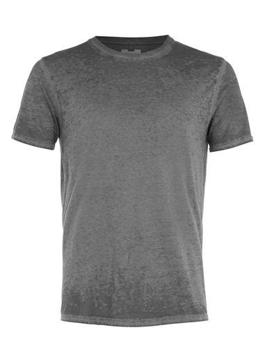 Topman Mens Black Burnout Wash T-shirt