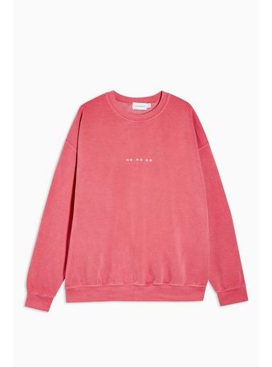 Topman Mens Holiday Red Wash Ho Ho Ho Sweatshirt