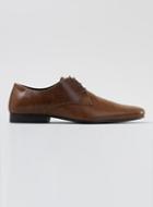 Topman Mens Brown Tan Leather Perforated Derby Shoes