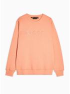 Nicce Mens Pink Nicce Coral Chest Logo Mercury Sweatshirt