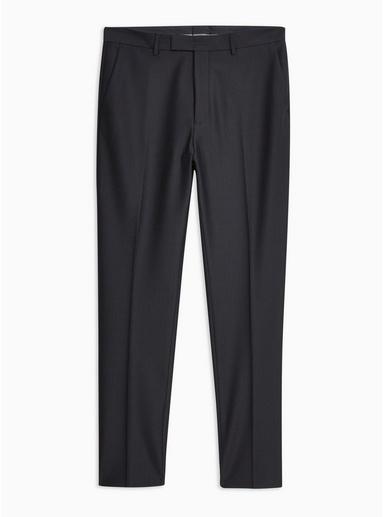 Topman Mens Navy Check Slim Trousers