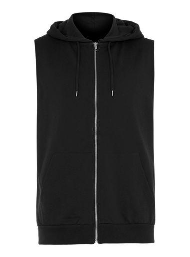 Topman Mens Washed Black Zip Through Gilet